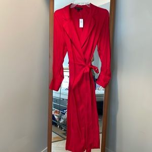 Banana Republic Vibrant Red Long Sleeve Dress